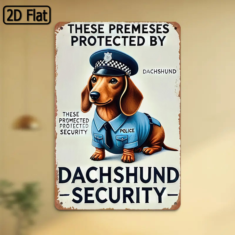 Home Security Yard Sign - لافتة أمان معدنية مضحكة على شكل