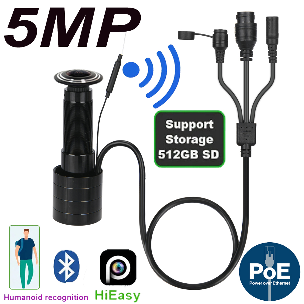 Home Security Diy - 5MP باب العين IP POE كاميرا