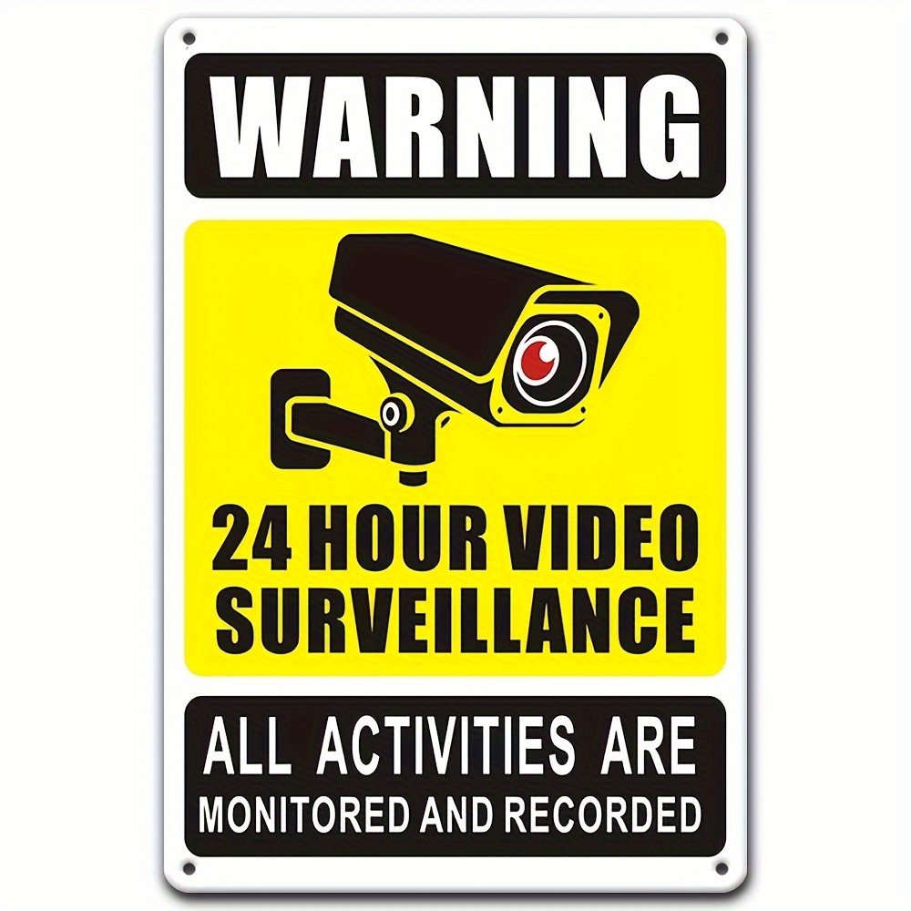 Home Security Diy - علامة تحذير للمراقبة بالفيديو لمدة 24/7