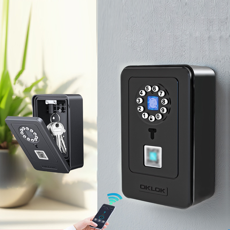 Home Security For Doors - قفل ذكي بتصميم معلق، صندوق تخزين