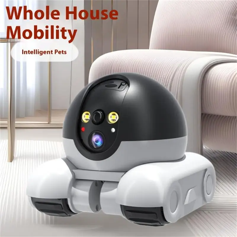 Home Security Robot - كاميرا الحيوانات الأليفة الدوارة 360 درجة