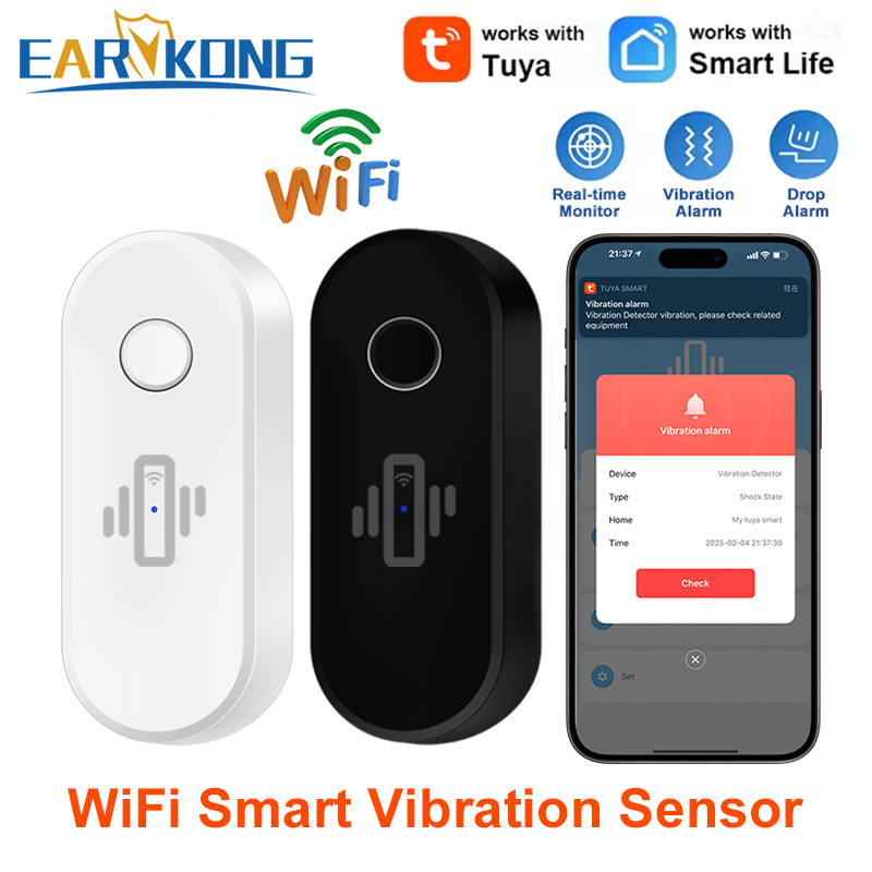 Tuya WiFi كاشف الاهتزاز الزجاج - مراجعة Window Alarm Sensor وسعره