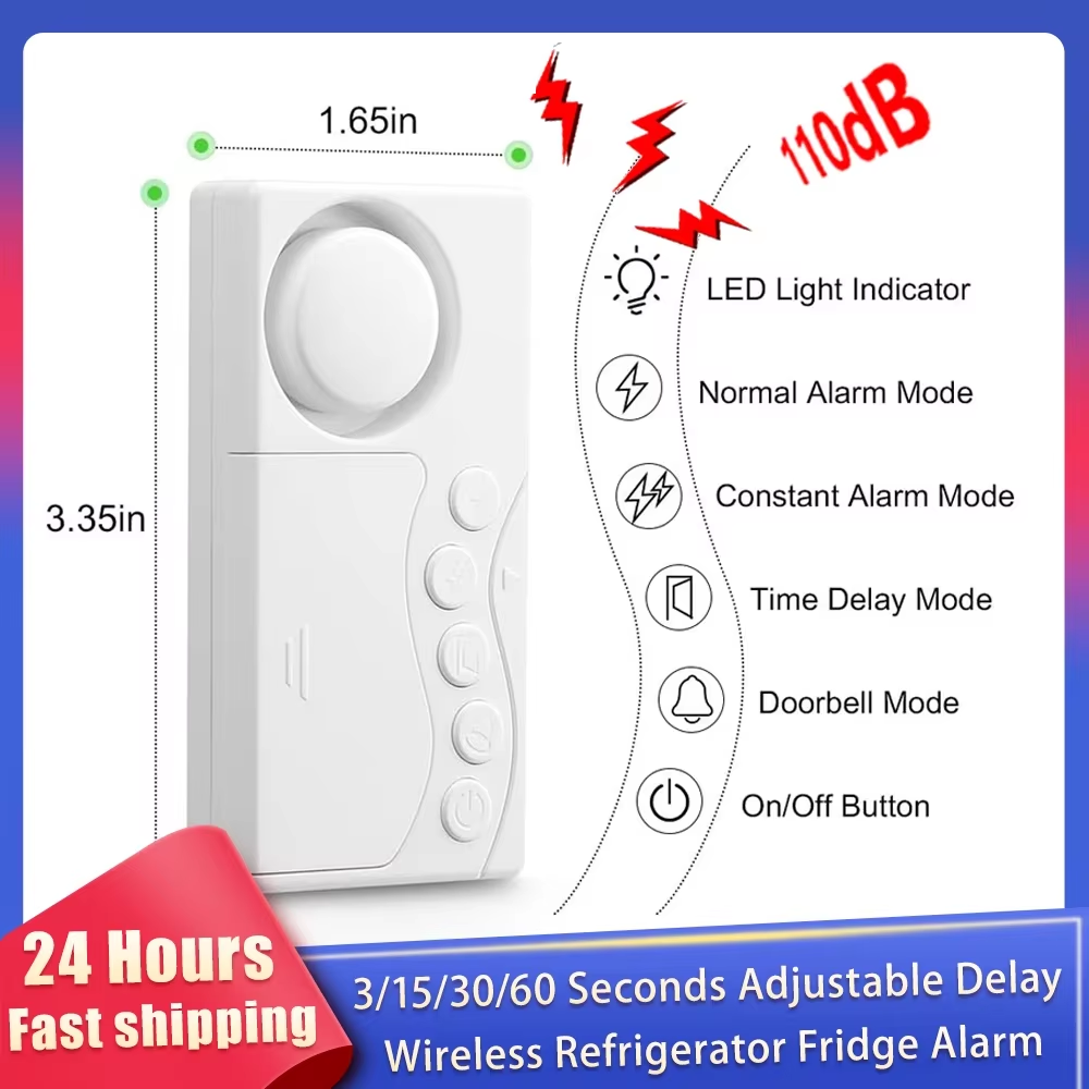 إنذار ثلاجة تأخير قابل للتعديل - مراجعة Window Alarm Sensor وسعره