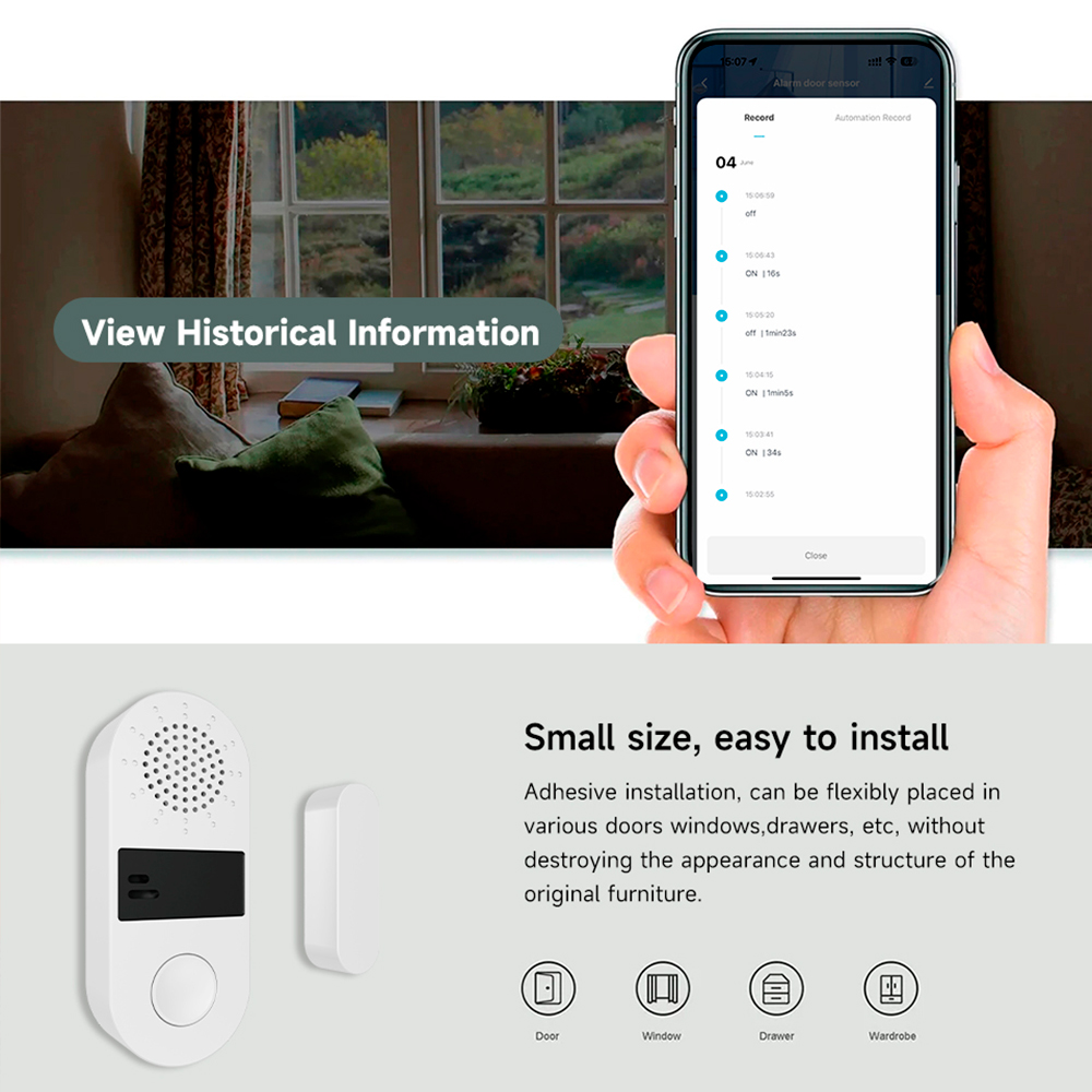 جهاز استشعار لاسلكي للأبواب وا - مراجعة Window Alarm Sensor وسعره