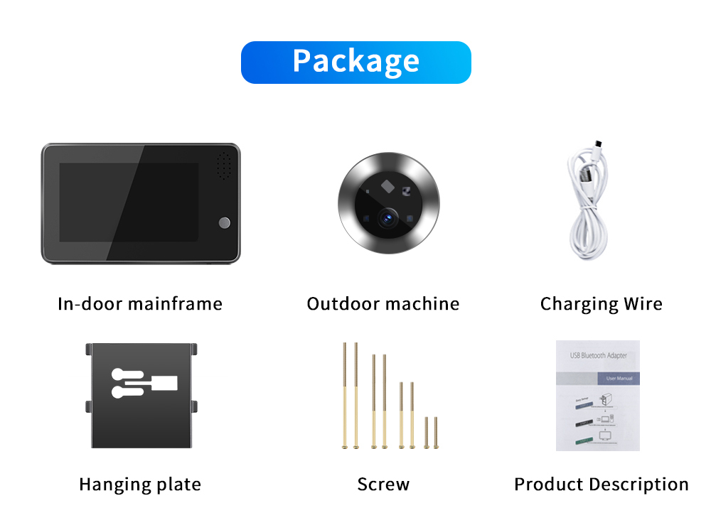 جرس باب ذكي بشاشة 4.3 بوصة يعم - مراجعة Home Security Wireless Camera وسعره