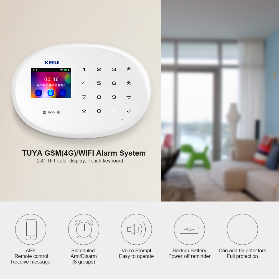 KERUI W202 WIFI GSM نظام إنذار - مراجعة Home Security Diy وسعره
